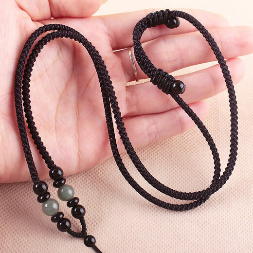 Crystal cinnabar six-character mantra pendant lanyard hand-woven purple gold sand Buddha amulet rope for men and women simple neck hanging necklace rope