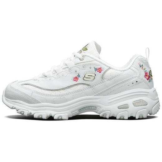 
Skechers women's shoes 2024 spring and autumn new elegant butterfly embroidered casual shoes for women thick sole heightened daddy shoes women's sports shoes 11977-WHT 35