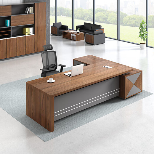 Lan Ran Boss Desk Executive Desk Modern Simple Manager President Desk Supervisor Desk 1600*800 Including Side Cabinet
