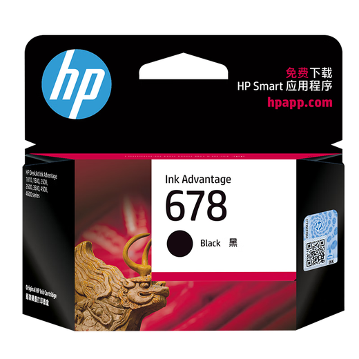 惠普（hp）678原装墨盒适用2648/4648/4518/3548/1518/1018打印机墨盒 678黑色墨盒（约480页）