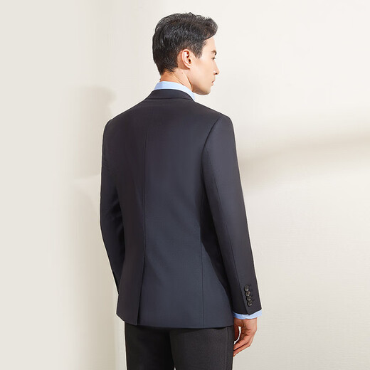 乔治白秋季男士羊毛西服外套二粒扣黑色西装商务职业单西上衣 黑色220.001.1902694 165/88A