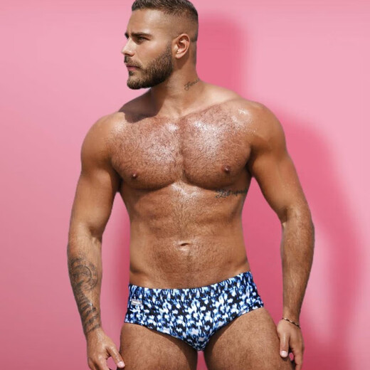 TADDLEE swimming trunks men's triangle quick-drying professional fashion men's swimming shorts vacation casual swimwear men's large size loose blue M 155-190cm 60-72.5kg