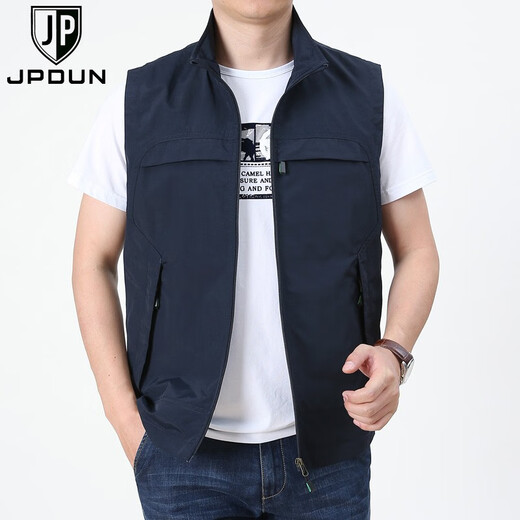 JP马甲男薄款速干透气背心多口袋马夹9618 卡其色 L (适合125斤-140斤)