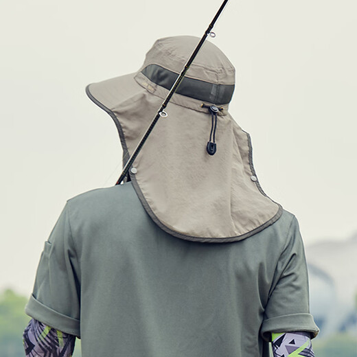 Camper COUTCAMP fishing sun protection hat men's fisherman's hat mask integrated face covering neck protection UV sun hat women's outdoor sunshade dark gray one size adjustable