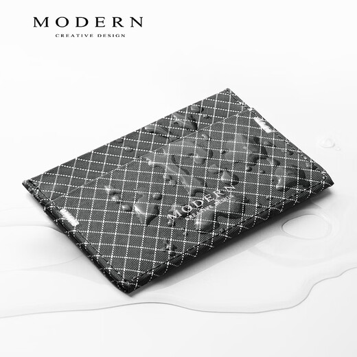 摩登MODERN屏蔽RFID小卡包超薄钱夹男钱包NFC防盗刷防消磁卡套 黑色钱包