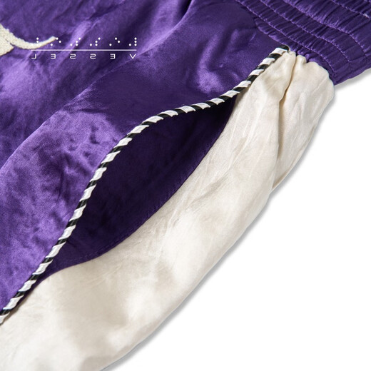 XVESSEL jacket for women's thin summer casual and versatile creative embroidered robe trendy short jacket sportswear shorts purple Y23X693P L