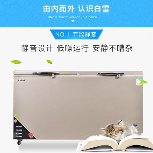 Snow golden freezer 620,760,850 liters Double roof door Commercial horizontal large capacity single temperature freezer freezer energy-saving refrigerator BD/C-760FD[1904*854*945]