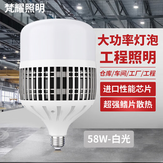 Fanyao LED bulb high power super bright e27 screw factory warehouse home lighting white light-58W