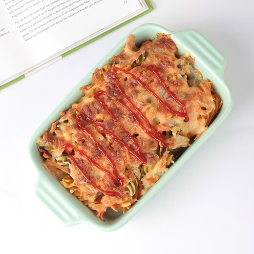 Plazotta seit 1893 Germany ceramic baking pan cheese baked rice plate microwave oven oven tableware baking bowl household baking plate bright-rectangular-dark blue