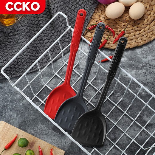 CCKO硅胶锅铲耐高温不粘锅厨房炒菜铲子套装厨具漏勺炒铲锅铲 CK9793大号硅胶锅铲（黑色）