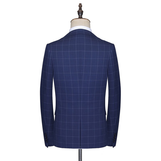 Haipai Haoyu suit men's slim business formal attire professional blue plaid suit two buttons HXF2001A903 blue plaid 180/96A