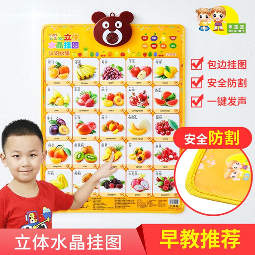 KL Good Baby Crystal Convex and Convex Pronunciation Audio Sidelines in Chinese and English Click to read children's early childhood education toys baby literacy audio cards for children's enlightenment cognitive learning educational toys 3 photos to contact customer service or notes on your own (no notes are sent randomly)