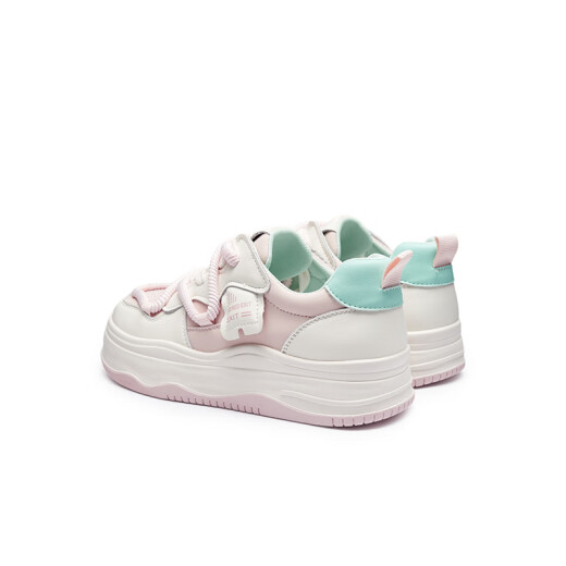 Red Dragonfly Casual Board Shoes Spring Vibrant Contrasting Color Campus Style Casual Women's Shoes Thick Sole Versatile Board Shoes WTB14082 Rice Pink 35