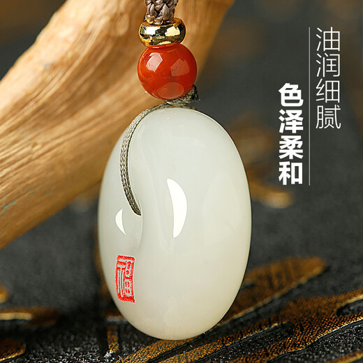 Colorful Yunnan Hotan Jade Peace Buckle Pendant for Men and Women Couple Jade Pendant Jade Pendant Blue and White Jade Necklace Valentine's Day Birthday Gift