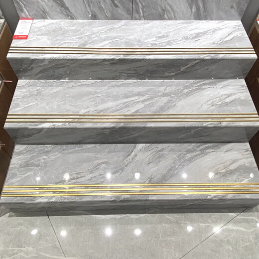 
XMSJ arc edge glazed integrated gold-plated 470x1200 original groove gold wire glazed stair step bricks marble porcelain arc edge glazed stair step 12808-whole piece 470*1200