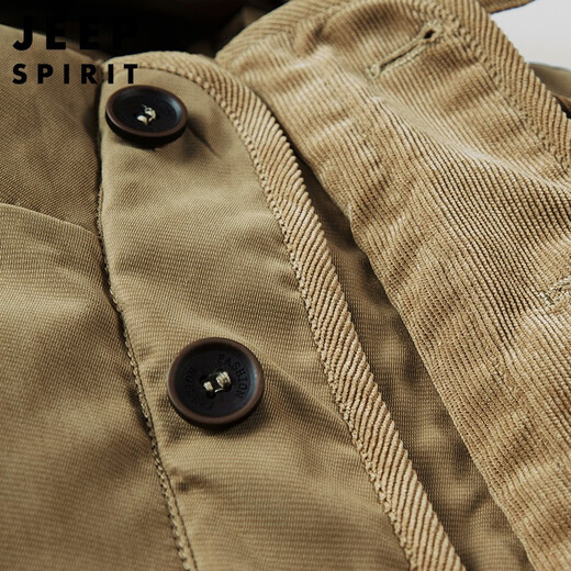 
Jeep (JEEP) Jeep Cotton Clothes Men's Mid-Length Winter Plus Fleece Thickened Removable Inner Boat Hooded Jacket Large Size New Multi-Bag JC0089 Khaki L
