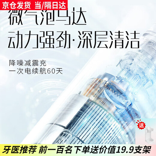 小米（MI）生态通用电动牙刷成人全自动智能声波全自动双人成人男士女结婚情侣套装一对七夕节礼物 简约白+4支刷头+充电线