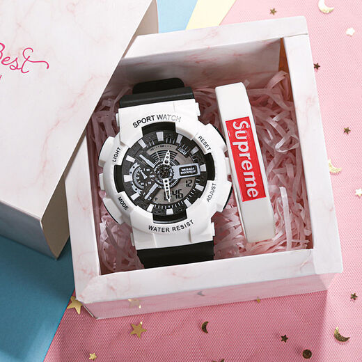 
Park Ri watch student junior high school female ins style internet celebrity simple electronic watch Harajuku sports fresh 918 transparent purple 692-43 watch + battery