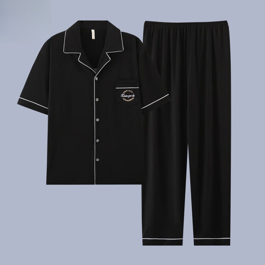 El nuevo pijama masculino de Catman, los pantalones de verano de verano de algodón de manga corta de manga corta para adolescentes, pueden usar trajes de ropa para el hogar G3881 pantalones de manga de manga azul 2XL [sugerido 140-160Jin [Jin equivale a 0.5 kg]]