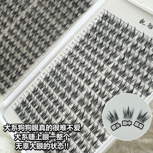 Pretty Lazy Sunflower Eyelashes Book False Eyelashes Women Natural Simulation Trilogy Single Cluster Thin Stems Self-Adhesive Grafted Eyelashes Dog Eyelashes Book 32 Rows + Glue Tweezers 320 Clusters