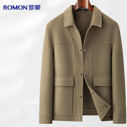 Romon [lana] Caqueta de lana de doble cara de lana para la chaqueta de la chaqueta de otoño y la solapa informal de invierno para hombres