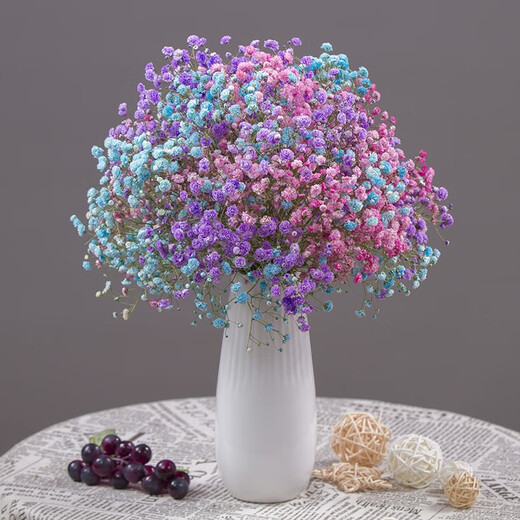 AIMAN flowers, real flowers, dried flowers, natural baby's breath bouquet, home living room store, holiday decorations, gifts, birthdays, purple baby's breath (without vase), dry branches