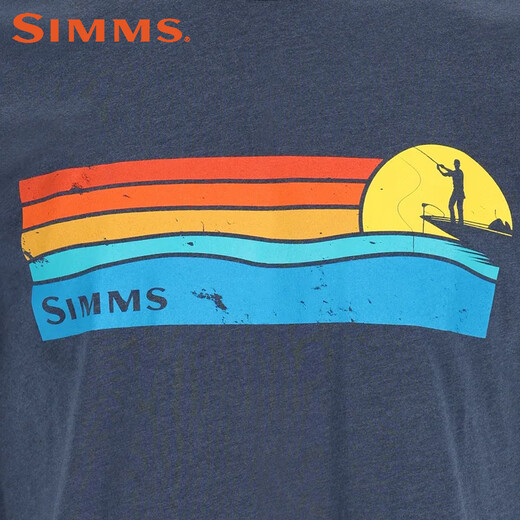 
SIMMS new American SIMMS spring and summer short-sleeved T-shirt men's breathable and comfortable versatile Luye fishing suit T-shirt top imported 13781 short-sleeved/blue S