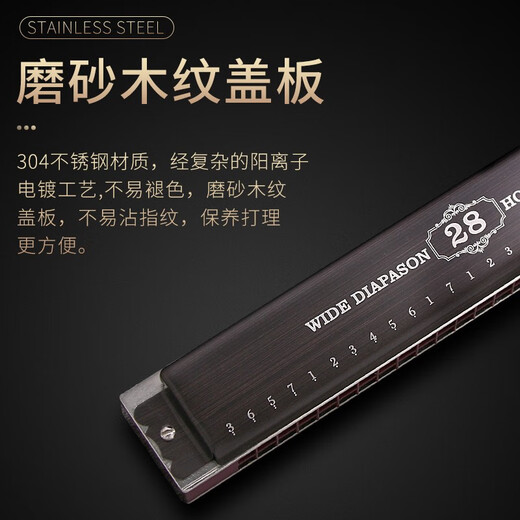 Swan allemand Cherry Swan importé 28 trou, adulte, professionnel adulte jouant polyphonique C-Tune jouant harmonica sombre 28 trou polyphonique