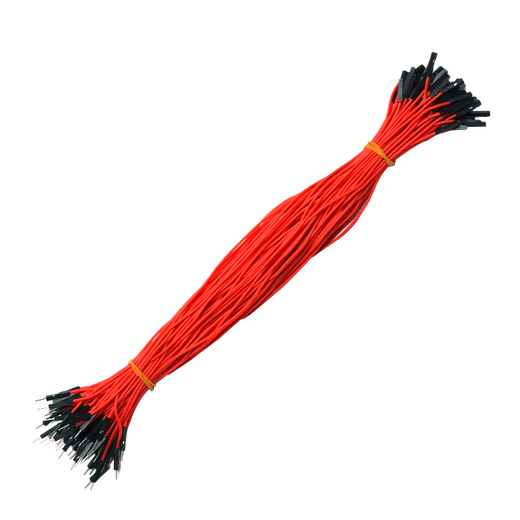 Throwing stones 1P rehearsal DuPont wire 26AWG silicone insulated wire High temperature resistant electronic wire Experimental supplies 100 wires in a bundle 20cm wire length 100 wires/item Red 30cm male to female