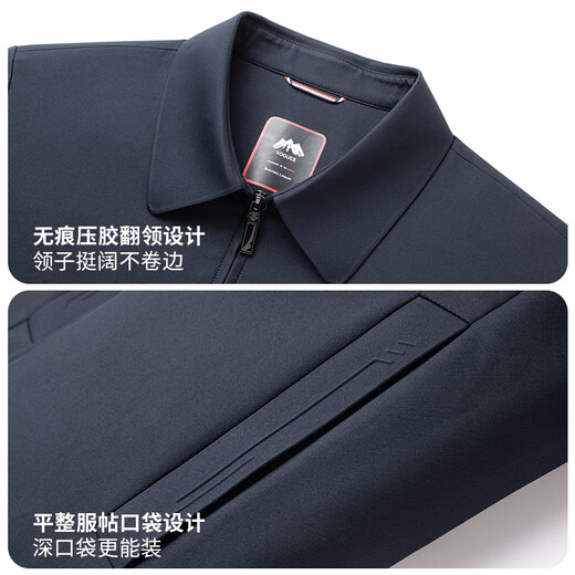 SHANSHAN Shanshan Executive Jacke Herren Frühling und Herbst Neue wasserdichte Reversjacke Herren Kader Business Casual Papa Kleidung Marineblau XL /180 Empfohlen 115-130 Jin Jin entspricht 0,5 kg