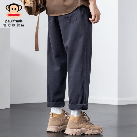 大嘴猴（paul frank）纯棉工装裤男秋季宽松潮牌重磅直筒休闲裤男装百搭美式高街长裤子 1098H军绿色【官方正品】 2XL 【建议160-180斤】