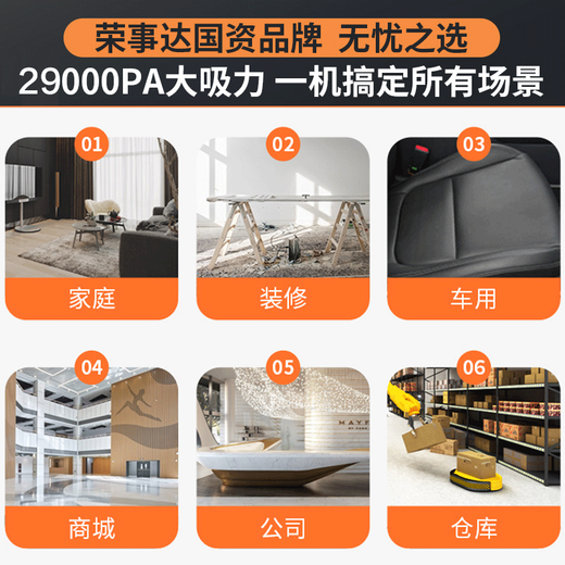 Royalstar industrial vacuum cleaner 3000W high-power land reclamation beautiful seam strong suction factory hotel commercial cleaning dry and wet blowing 30L RS-XT300A-4