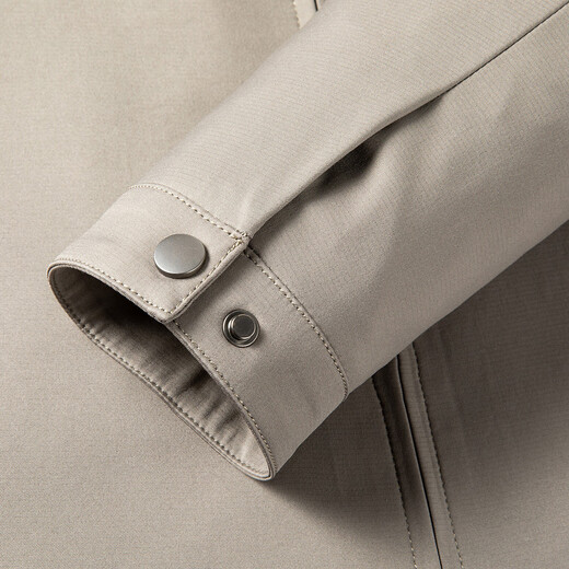 MONTAGUT Mulberry Silk Men's Breathable Jacket Casual Lapel Inner Plaid Solid Color Men's Jacket JC Khaki XL