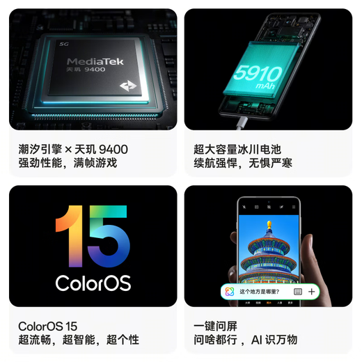Oppo Find X8 Pro 12GB+512 GB Skyline Abmessung 9400 Dual Periscope Telo vier Hauptkameras 5910mah Glacier Battery 5G Fotografie AI Mobiltelefon