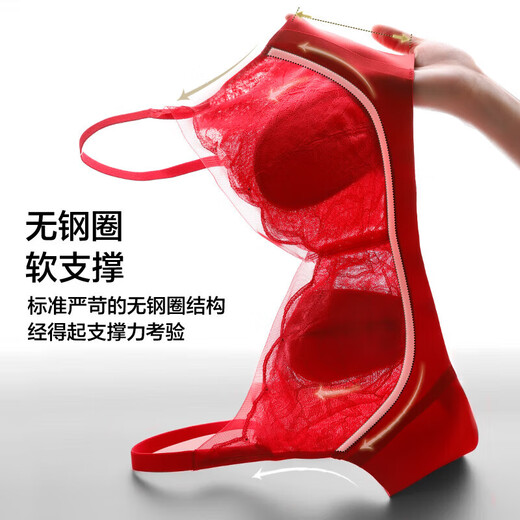 Aimu Oxygen Petals Gift Box Thin Wire-Free Lace Soft Support Underwear Set Aimu Red