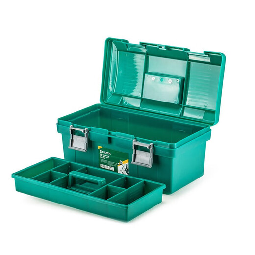 SATA double-layer plastic tool box household storage box 95164 plastic tool box 21