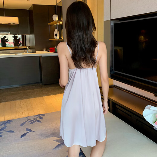 莫代尔【带胸垫】性感睡裙女纯欲风冰丝吊带夏季睡衣女士高级感少女夏天 11965 M