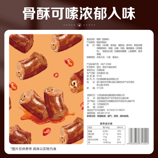 Baicao flavor duck neck sweet and spicy flavor 170g/bag casual snacks duck meat Internet celebrity cooked food braised snacks