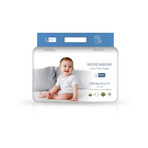 Natycare Aurora Baby Ultra dünner atmungsaktives Ziehhosen Windeln Anti-Seite undichte Neugeborene Jungen und Mädchen Probe Pack L Größe Ziehhosen 4 Teile (9-14 kg)