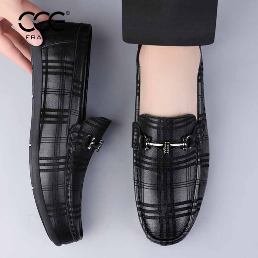 CCE Men's's Chaussures Généhes en cuir Mode crocodile motif de bonnet Chaussures paresseuses en une étape British Soft-Soft Soft Soft