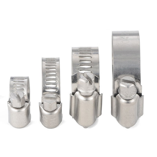 Jinggong (JINGGONG) 304 stainless steel pipe clamp, hose hoop, water pipe hoop, fixed tight hoop, buckle, cable hose fixing, adjustable 14-27mm (inner diameter) 5 pcs, 4 points for pipes