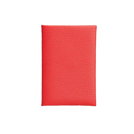 Hermes HERMES Hermes business card holder silver buckle Mysore goatskin Calvi two-color card holder H078476CK AF Texas pink/bird wood color pre-sale length 10.5 x width 7 cm