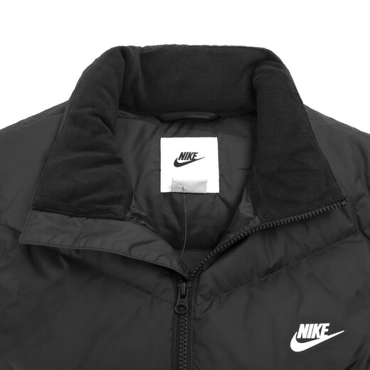 
Nike (NIKE) down vest men's 2024 winter sportswear thickened windproof jacket stand collar down vest DD681 DV1136-010 Black 85% gray duck down XL