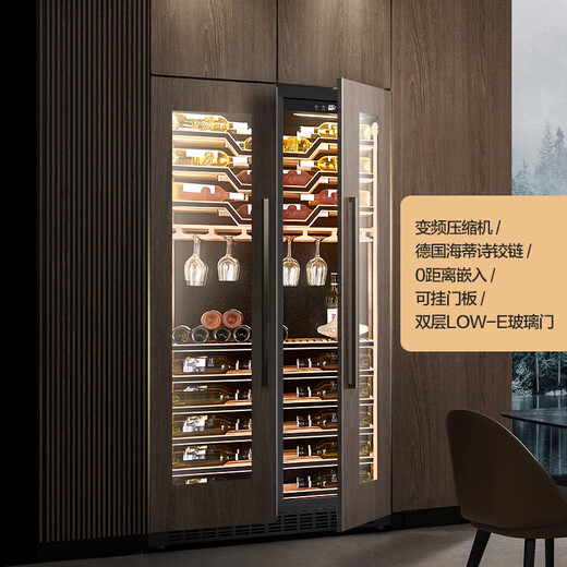 Odino seamless stealth fully embedded frequency conversion double-door integrated constant temperature wine cabinet ultra-thin home living room red wine cabinet commercial hotel club large capacity wine cabinet high configuration (frequency conversion)