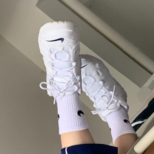 耐克（NIKE）女鞋2025夏季新款Air more Uptempo皮蓬减震篮球鞋大童运动休闲鞋 DH9719-100白色 36.5