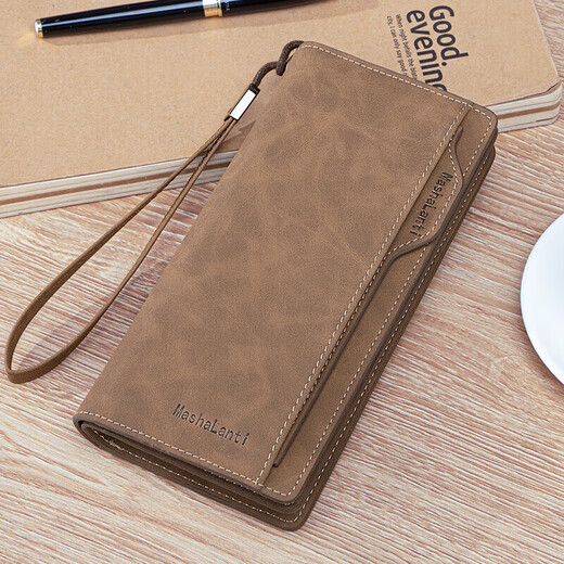 MashaLanti Men's Wallet Men's Long Wallet Wallet Fashion Clutch Large Capacity Coin Purse Card Holder Gift Box Father's Day Birthday Gift Practical for Dad, Boyfriend, and Husband