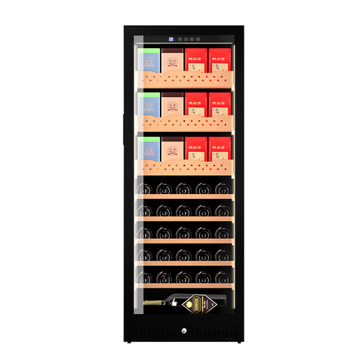 Curtis 25 new multi-functional constant temperature moisturizing red wine cabinet for home living room small air-cooled bar ice tea refrigerator compressor with lock red wine box ice storage cabinet optional height 1 air-cooled + hanging cup red wine tea model 1.45 meters high