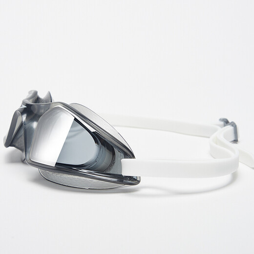 Speedo adult swimming goggles, high-definition anti-fog, soft and comfortable one-piece wide-view swimming goggles, unisex eye protection, white/grey (uncoated), one size fits all