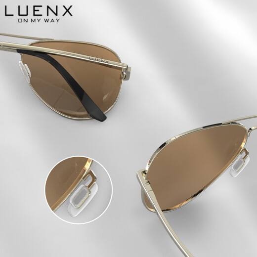 LUENX sunglasses for men and women gradually polarized glasses classic aviator sunglasses trendy driving protective toad mirror brown polarized lens gold frame