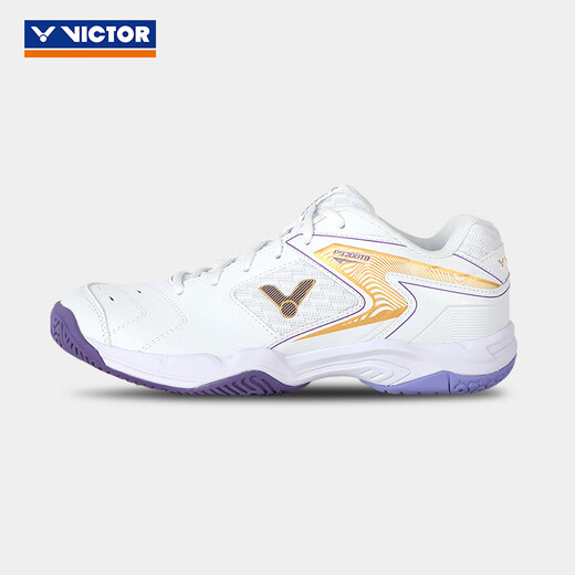 VICTOR badminton shoes breathable U3.0 wide last stable badminton shoes P9200 promotion version P9200TD AJ (white/free purple) 42 (270mm)